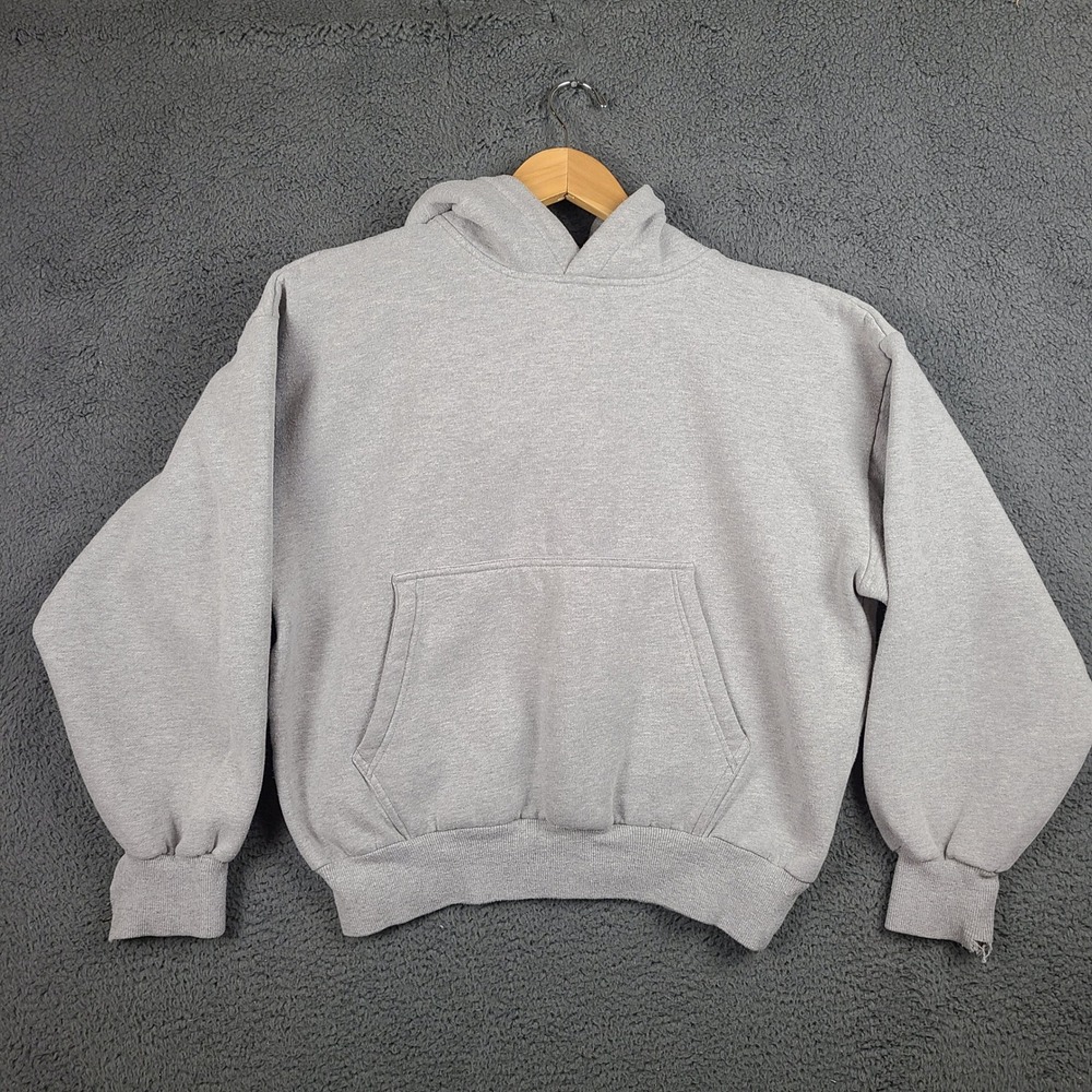 Cole Henry Blanks Hoodie Mens Small Heather Grey 100% Cotton Distressed Boxy Fit